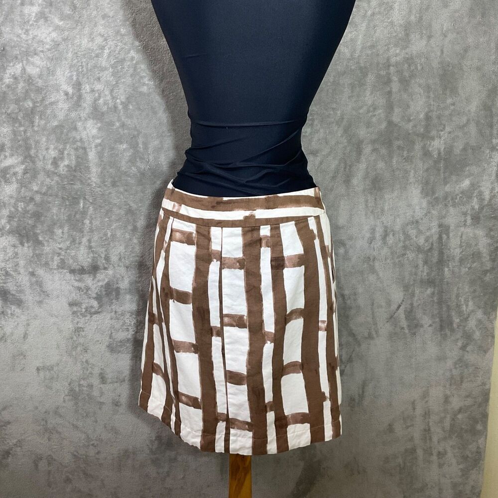 Banana Republic Linen blend  Mini Skirt faux Belted Women’s size 8 pockets